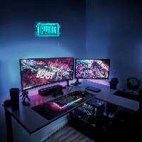 چراغ دیواری نئون دیزاین طرح Pubg-Logo_TBL