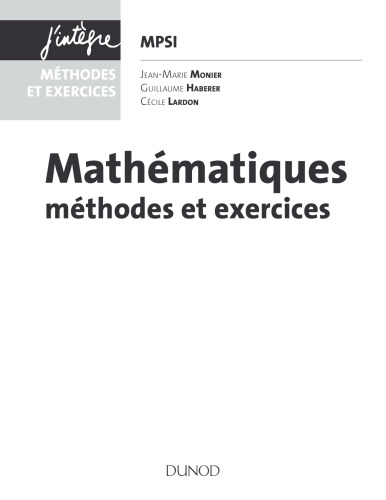 خرید و دانلود نسخه کامل کتاب Mathematiques Methodes et exercices (MPSI)