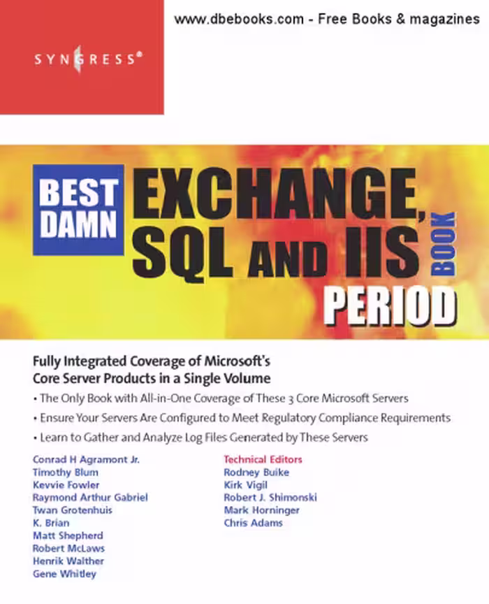 خرید و دانلود نسخه کامل کتاب Best damn Exchange, SQL and IIS book period