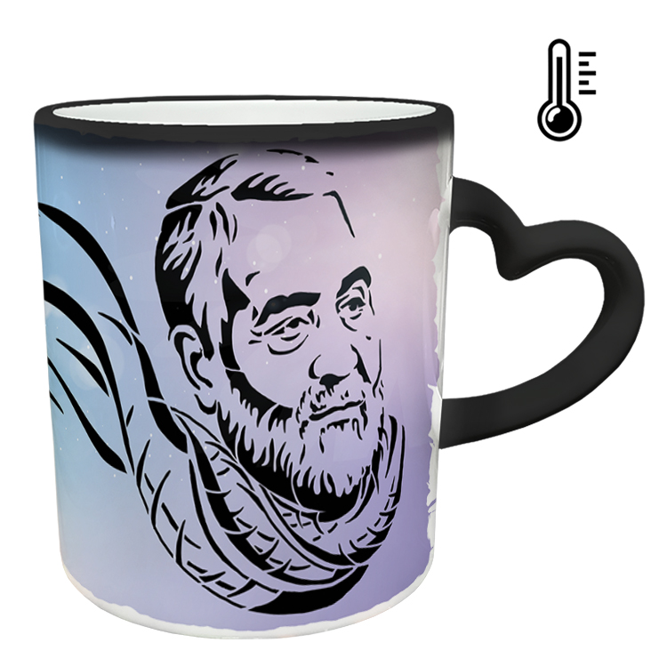 ماگ حرارتی مدل دسته قلبی طرح سردار سلیمانی کد 60