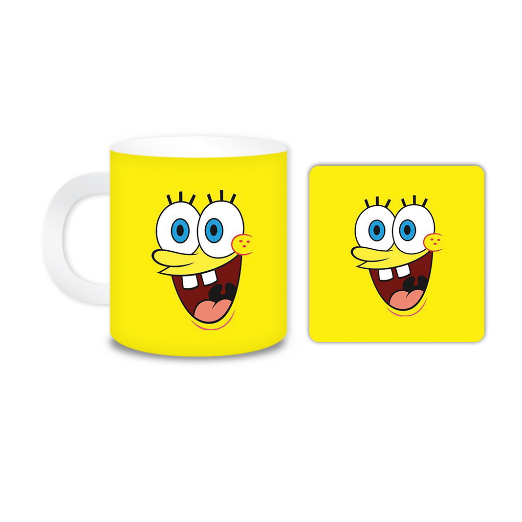 ماگ مدل باب اسفنجی کد 249 به همراه زیر لیوانی