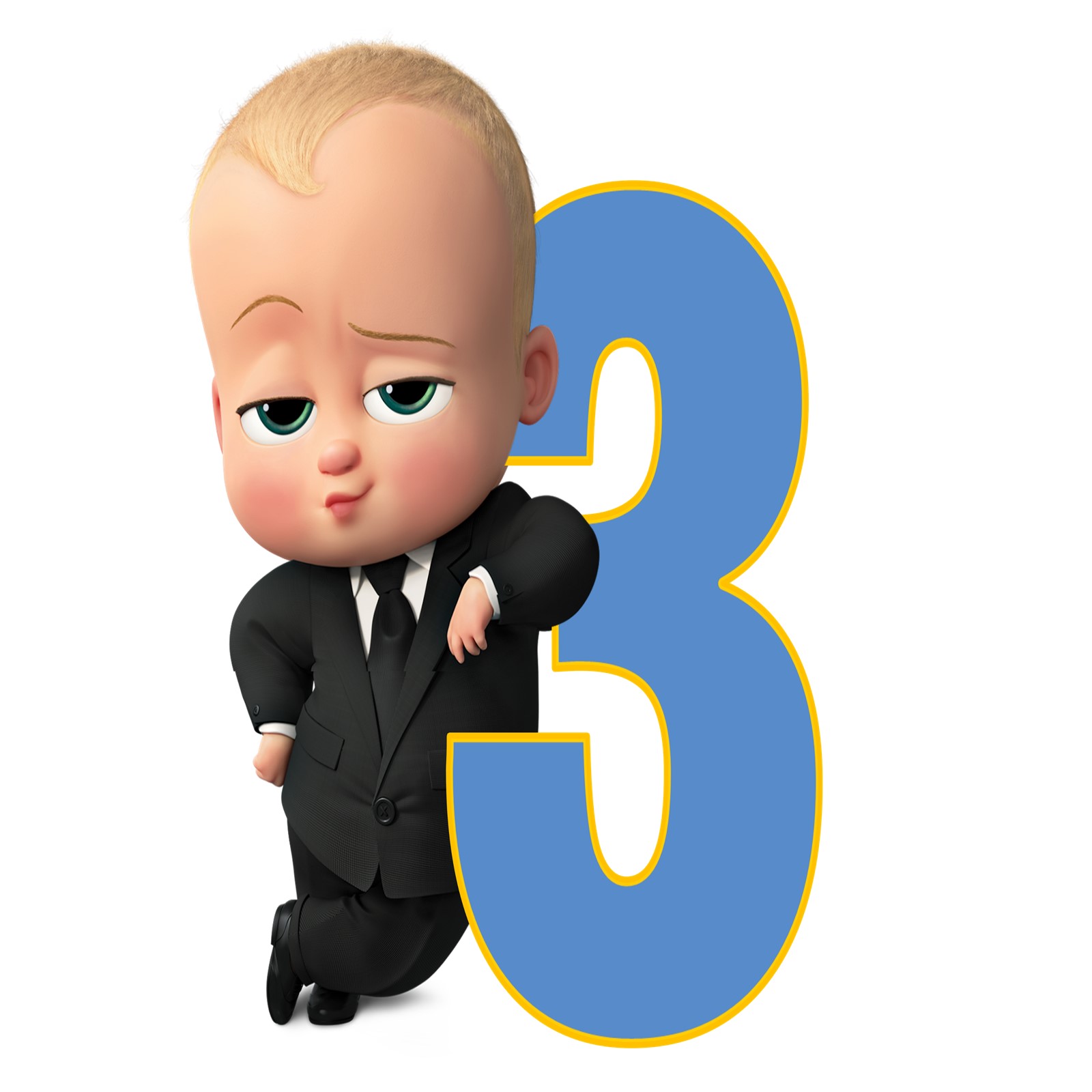 استند رومیزی تولد طرح عدد 3 مدل بچه رئیس کد 01