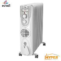 شوفاژ برقی 15 پره ایوولی EVOH-15FW فن دار سفید