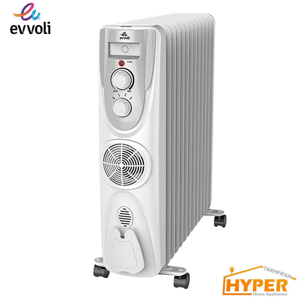 شوفاژ برقی 15 پره ایوولی EVOH-15FW فن دار سفید