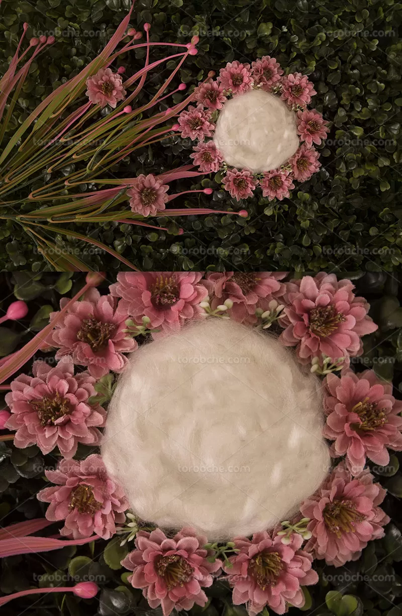 بک دراپ نوزادی طرح گل | گرافیک با طعم تربچه