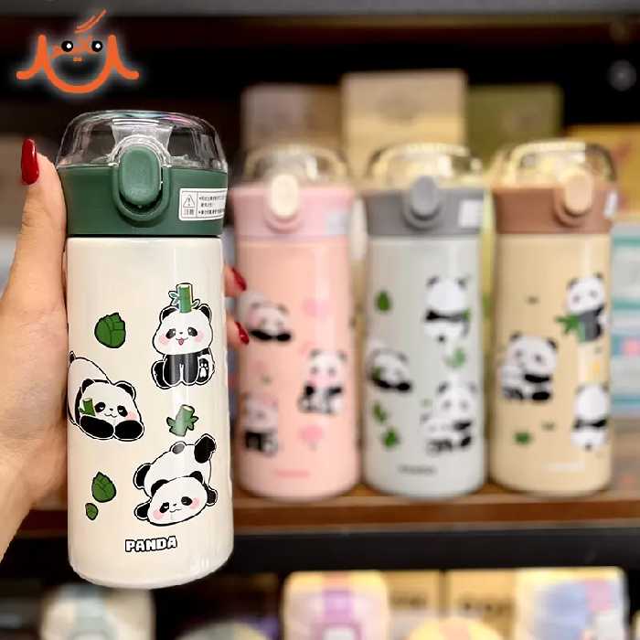 قمقمه فلاسک نی دار پاندا حجم 350 میلی لیتر