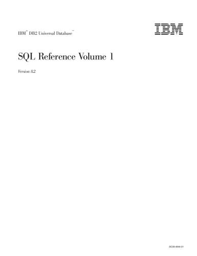 خرید و دانلود نسخه کامل کتاب SQL Reference VOLUME 1 Version 8.2 (IBM DB2 Universal Database )