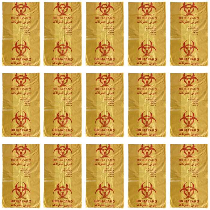 کیسه زباله طرح عفونی مدل ضخیم 90.70 بسته 15عددی