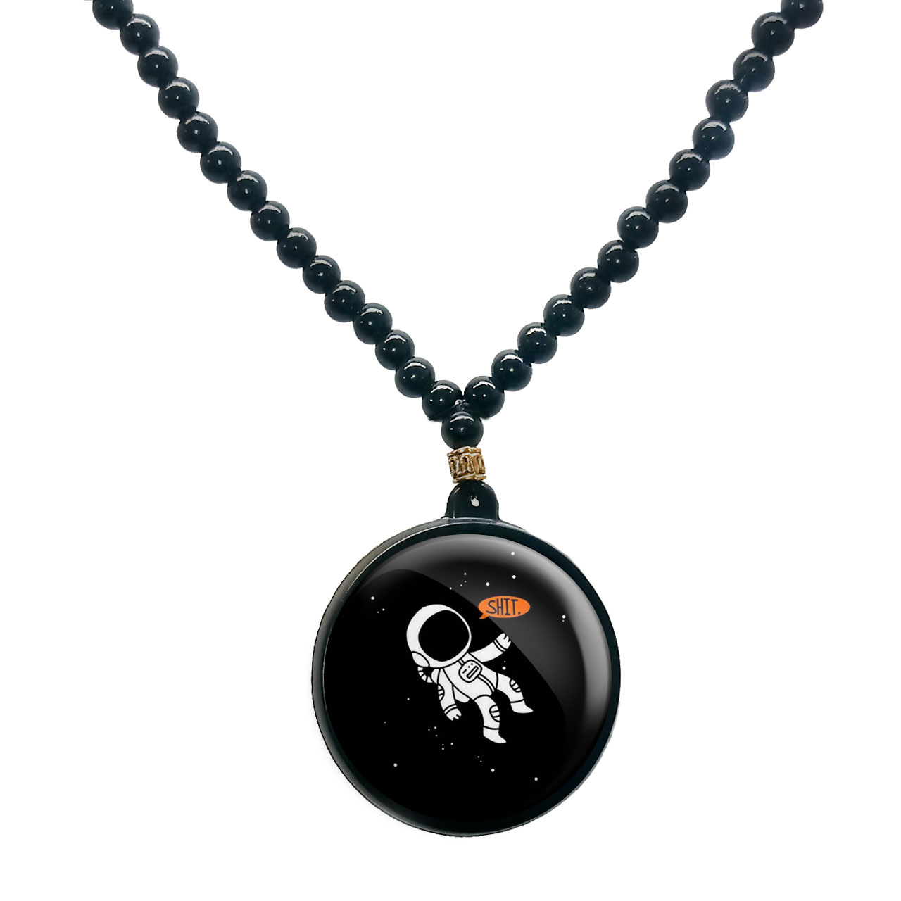 گردنبند پرمانه طرح فضانورد کد pmd.10365 مدل دو طرفه