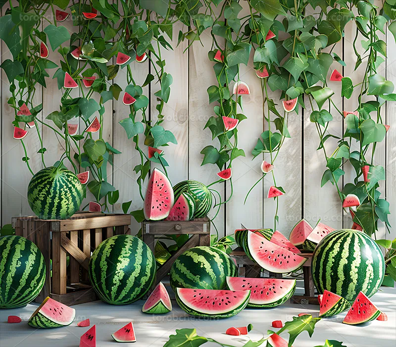 بک دراپ عکاسی یلدا با میز چوبی و برگ | گرافیک با طعم تربچه