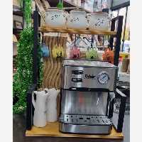 استند اسپرسوساز چوبی و فلزی استند قهوه ساز چوبی
