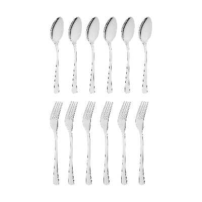 سرویس قاشق و چنگال 12 پارچه صنایع استیل ایران مدل مونزا کد 101 