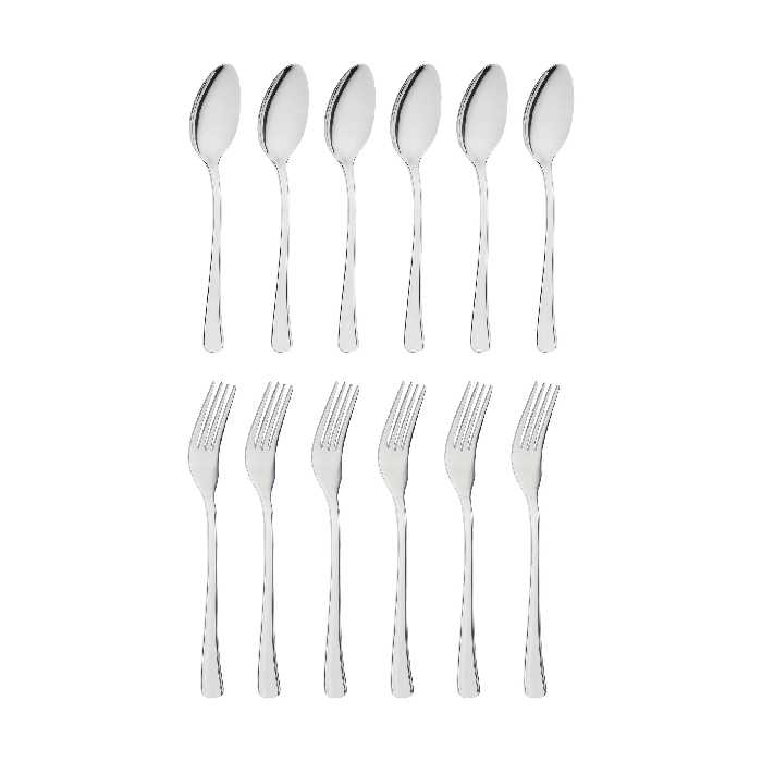 سرویس قاشق و چنگال 12 پارچه صنایع استیل ایران مدل مونزا کد 101 