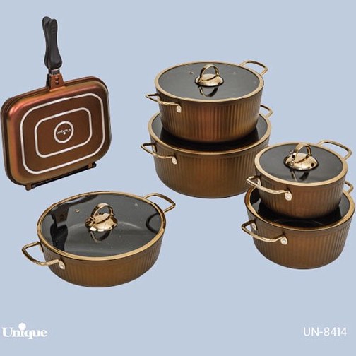 سرویس قابلمه 12 پارچه هفت رنگ فلورانس درب فلت یونیک کد محصول: UN-8414