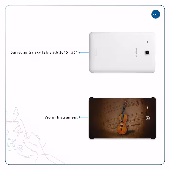 برچسب پوششی ماهوت مدل Violin-Instrument مناسب برای تبلت سامسونگ Galaxy Tab E 9.6 2015 T561