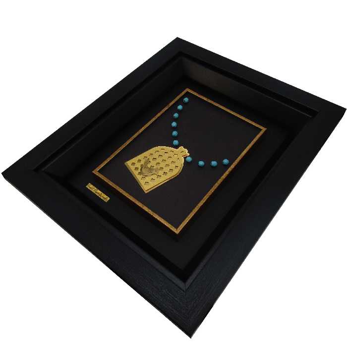 تابلو طلا کوب زرکات طرح مرغ آمین مدل F148