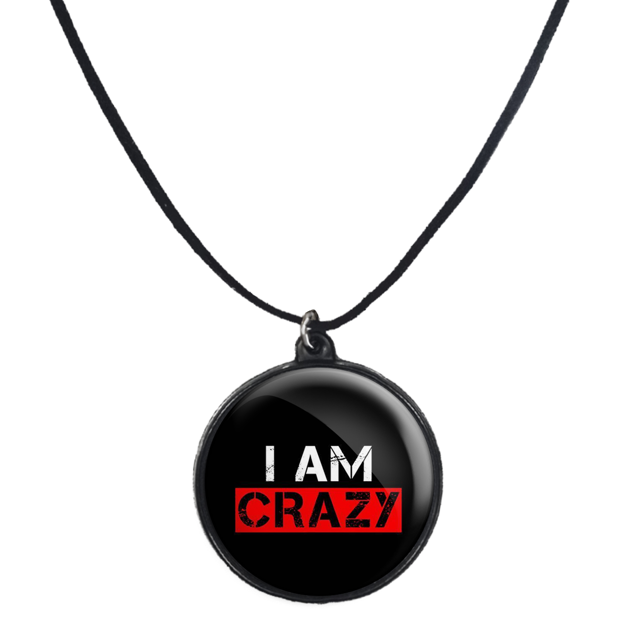 گردنبند پرمانه طرح i am crazy کد pmb.180