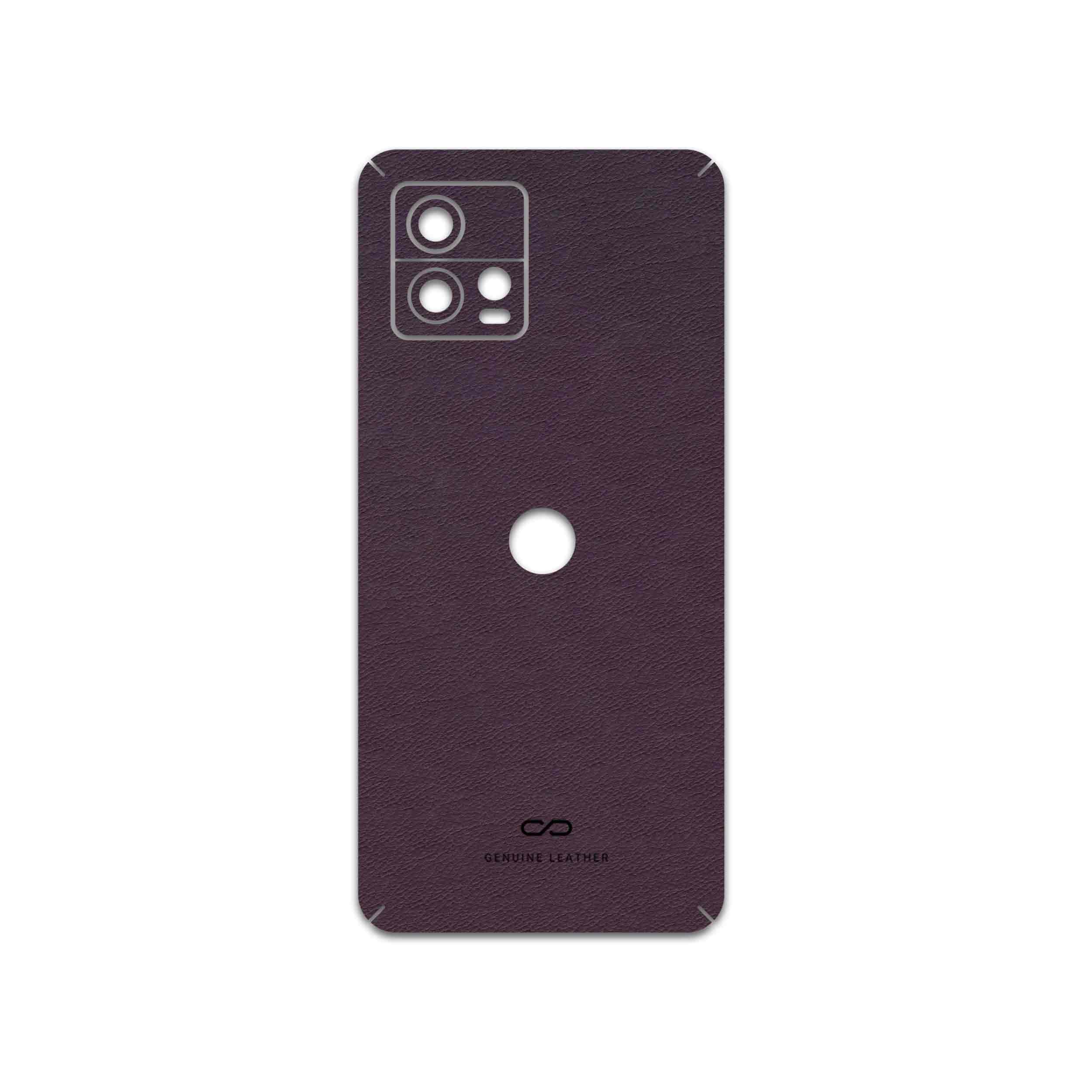 برچسب پوششی ماهوت مدل Purple-Leather مناسب برای گوشی موبایل موتورولا Moto G72