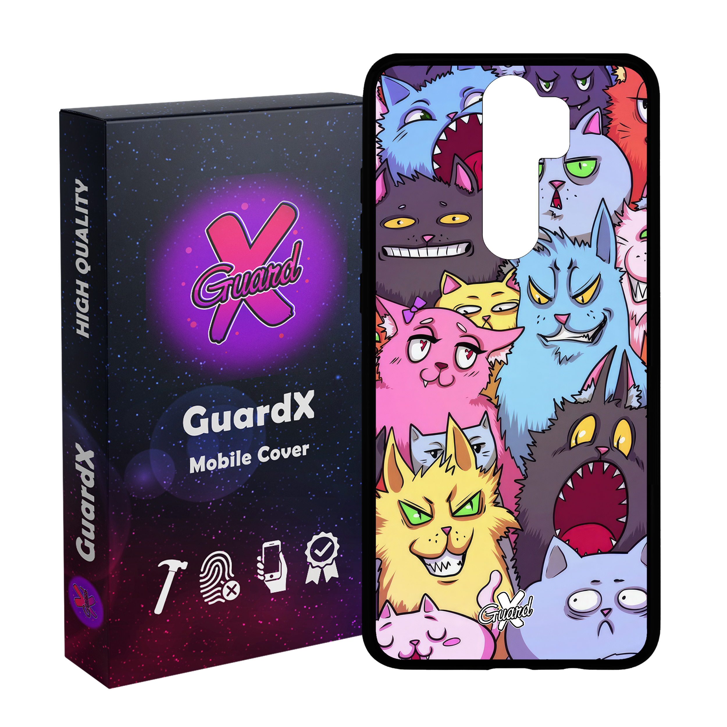 کاور گارد ایکس طرح گربه مدل Glass10578 مناسب برای گوشی موبایل شیائومی Redmi Note 8 Pro