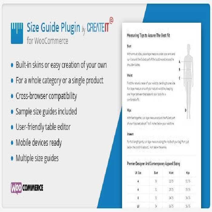 دانلود افزونه WooCommerce Product Size Guide