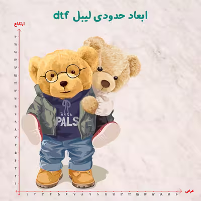 استیکر پارچه و لباس مدل dtf طرح تدی کد H20.198 مجموعه 3 عددی