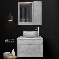 فولست  کابین و روشویی کاکتوس کد 8013 مدل سیمکان 60 پتینه روشن با سنگ پرشین 60(ارسال به صورت پس کرایه)