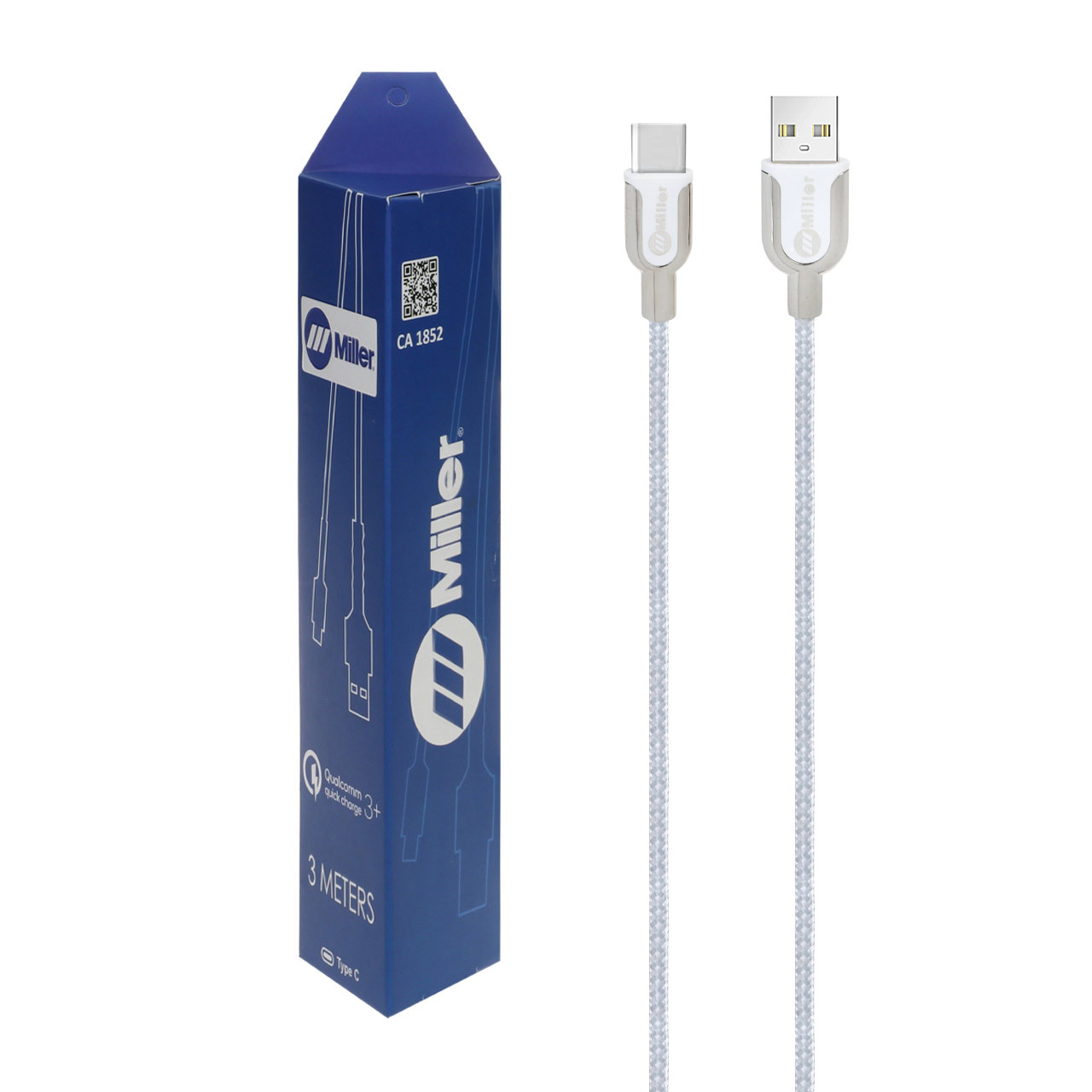 کابل شارژ 3 متری سوپر فست Miller Type-C مدل CA-1852