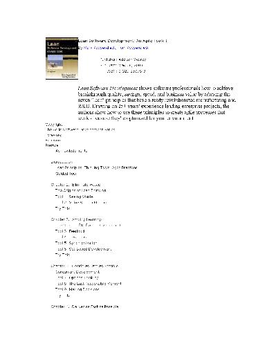 خرید و دانلود نسخه کامل کتاب Lean Software Development: An Agile Toolkit (The Agile Software Development Series)