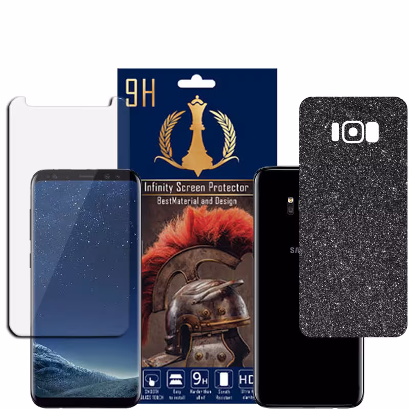 برچسب پوششی اینفینیتی مدل PRO MAX مناسب برای گوشی موبایل سامسونگ GALAXY S8 PLUS به همراه محافظ صفحه نمایش