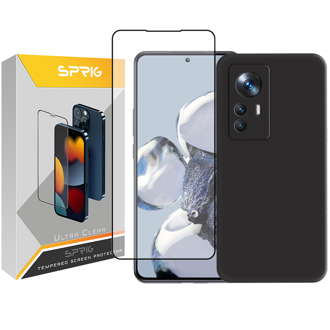 کاور اسپریگ مدل Full-Sic مناسب برای گوشی موبایل شیائومی Mi 12 lite 5G به همراه محافظ صفحه نمایش