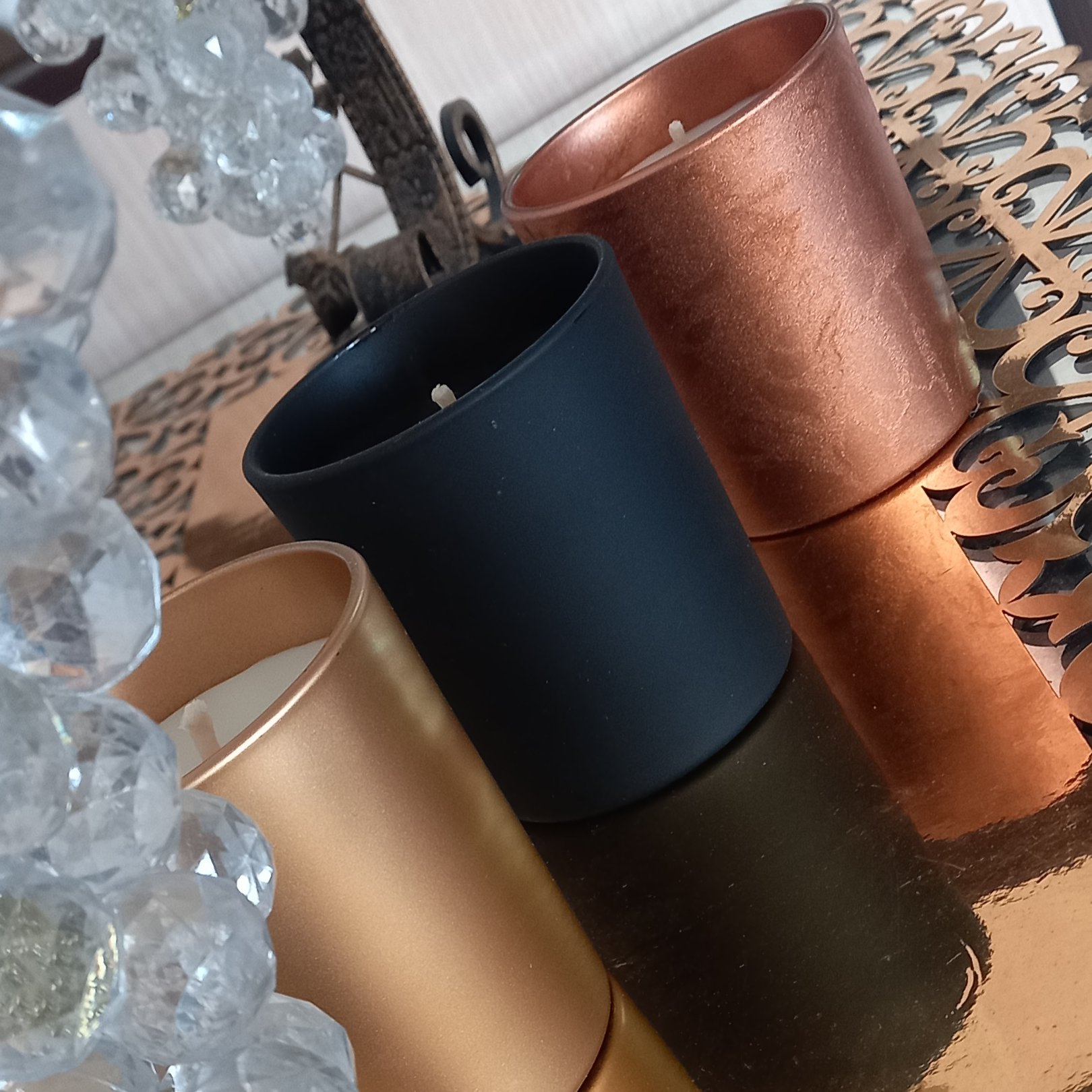 شمع های لیوانی متالیک