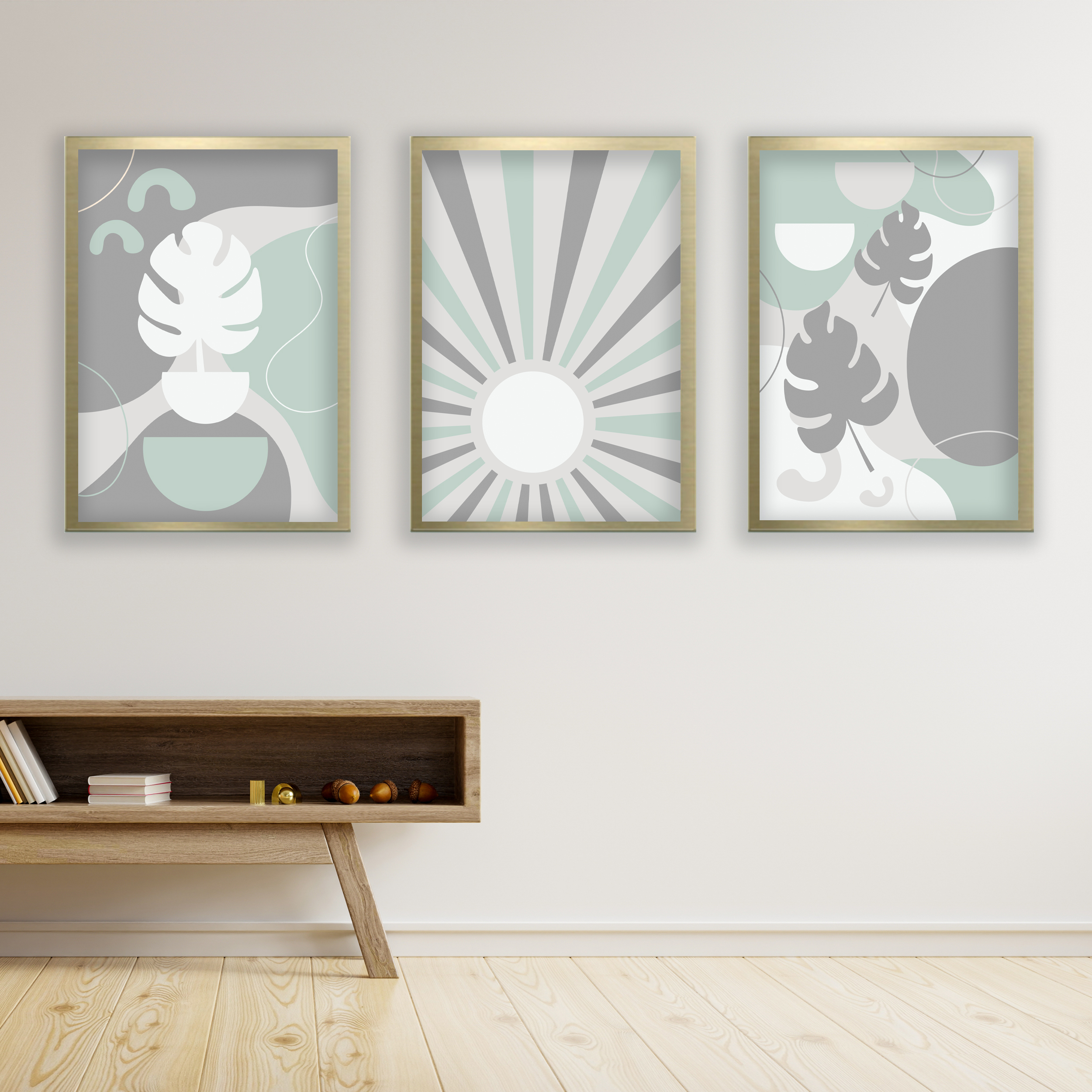 تابلو مدل مینیمال دکوراتیو کد LA-G30136 مجموعه 3 عددی