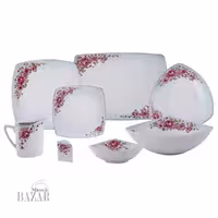 سرویس 105 پارچه چینی پردیس طرح آلما فیروزه ای 12 نفره