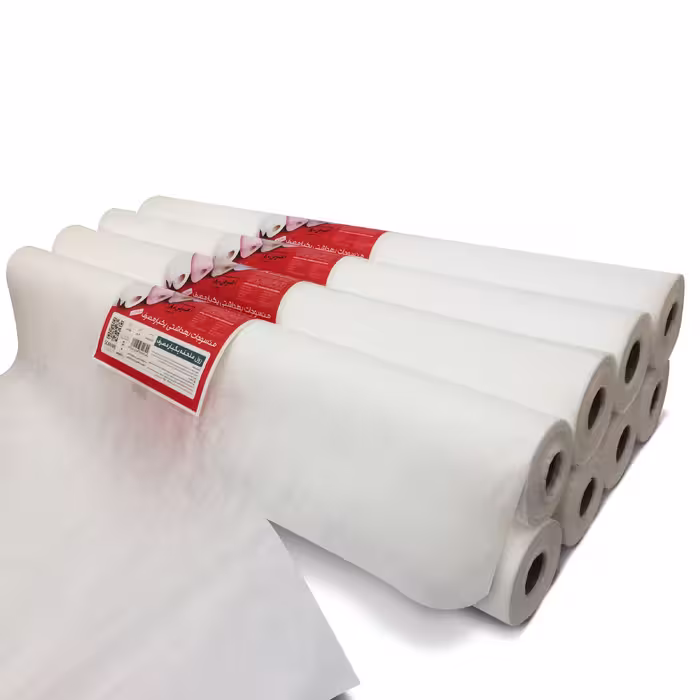 ملحفه یکبار مصرف جانان طب مدل رول 25 سایز 80x200 سانتی متر مجموعه 8 عددی