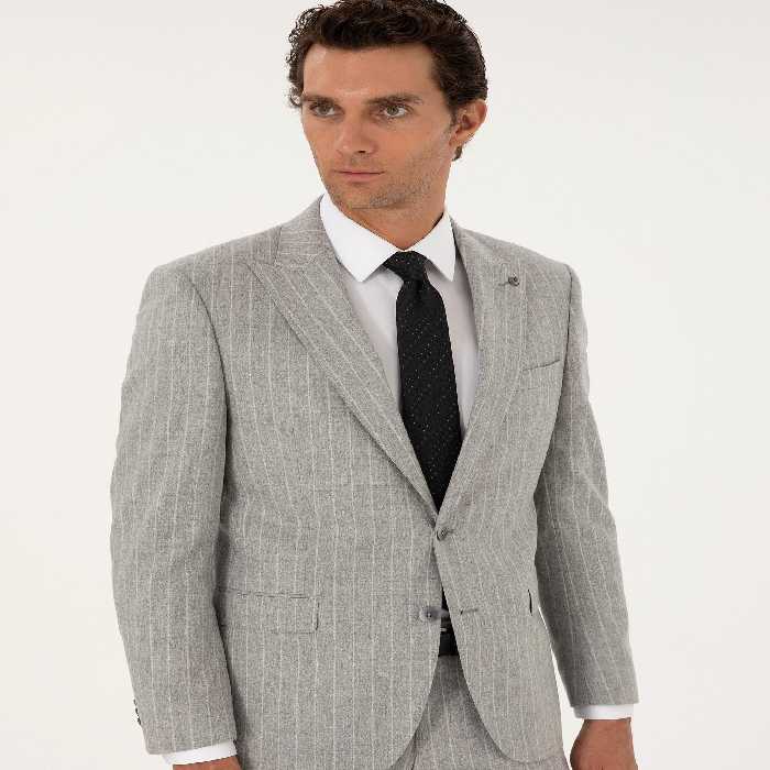 کت و شلوار مردانه خاکستری روشن کاشارل