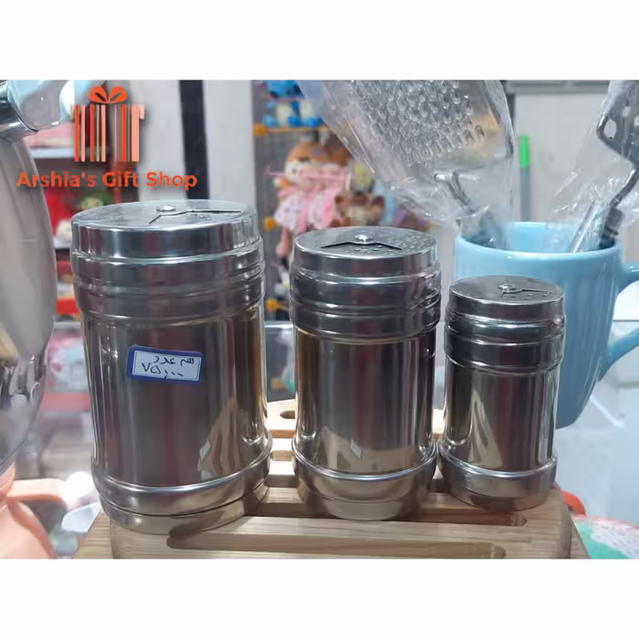 ست جا ادویه 3 پارچه بسیار محکم و با کیفیت مناسب همه نوع ادویه در سه سایز مختلف