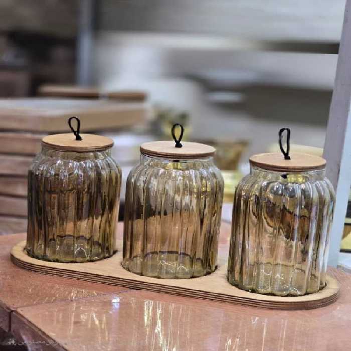 پاسماوری 3تایی شیاردار زیر چوبی