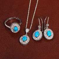 نیم ست فیروزه زنانه کد 27917 - جواهری مشاهیر