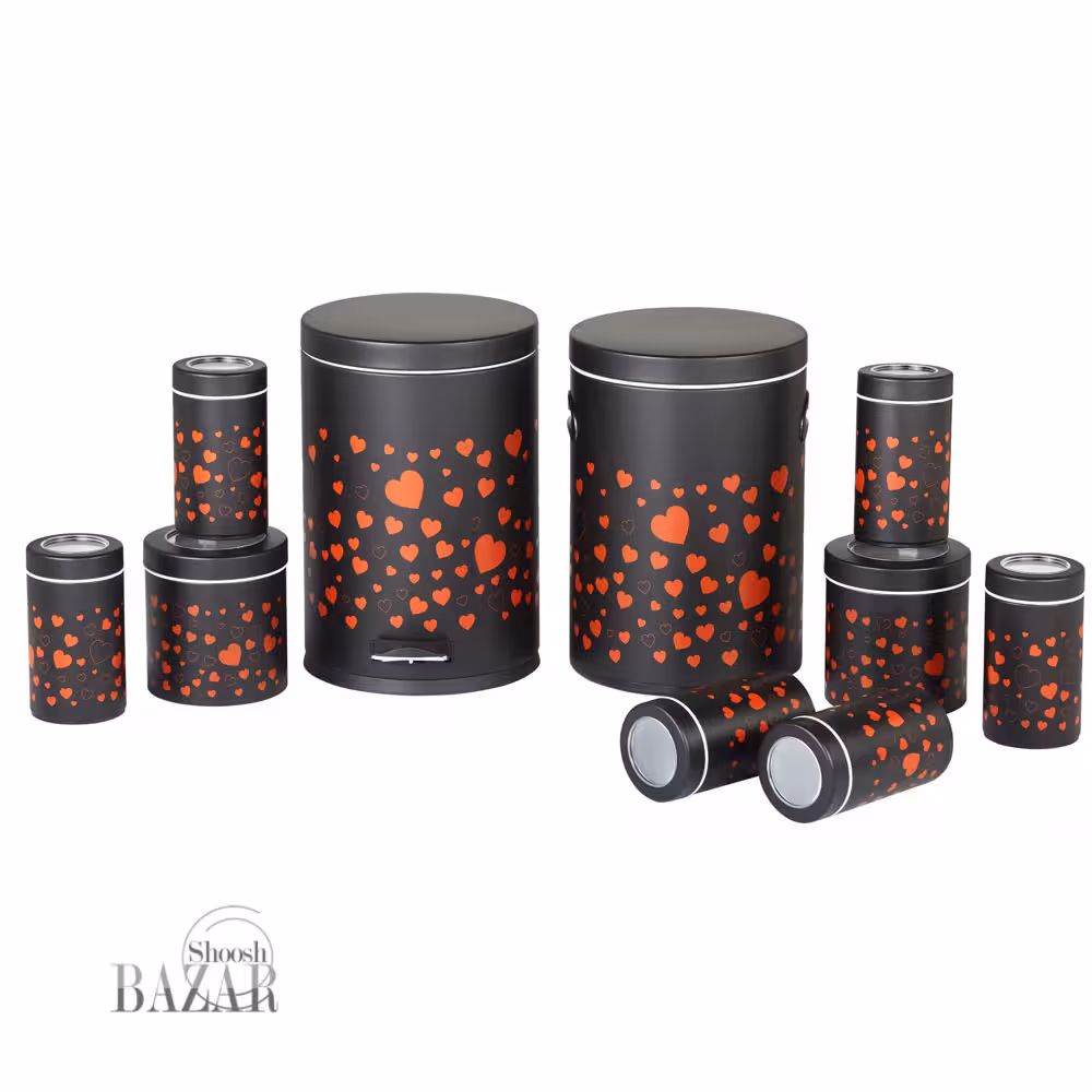 سرویس آشپزخانه 10 پارچه دل آرا مشکی قرمز بهازکالا 16292324
