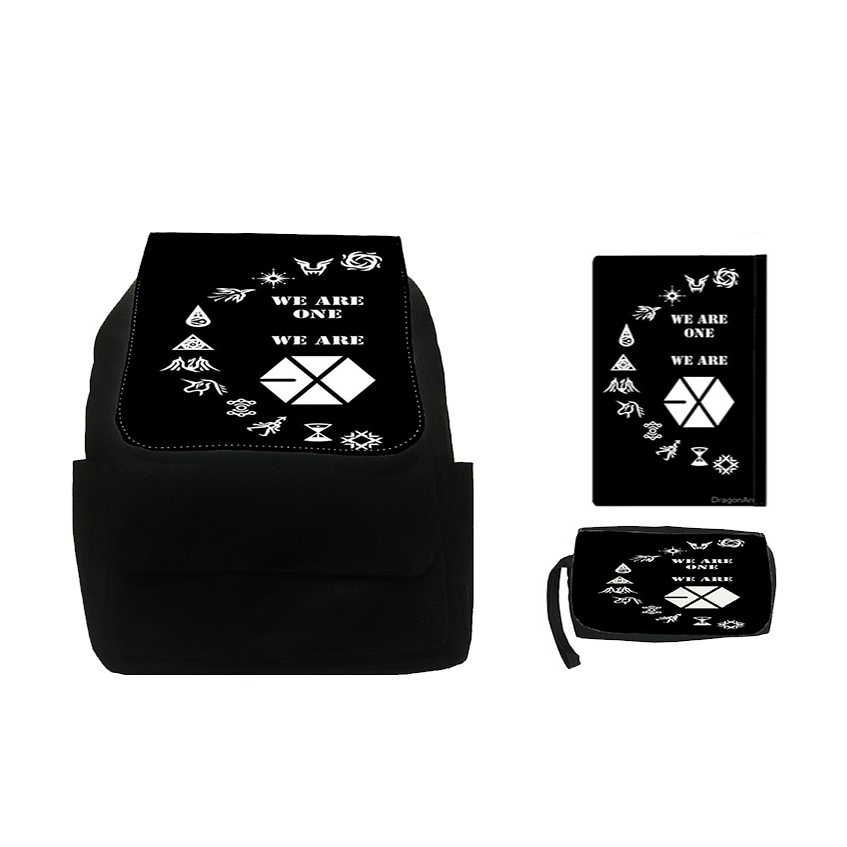 کوله پشتی طرح اکسو کد S42 به همراه کلاسور و جامدادی