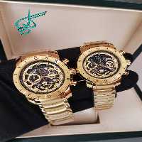 خرید ست ساعت زنانه و مردانه بولگاری موتور ساخت کشور ژاپن کوارتز جنس استیل رنگ ثابت و ضدحساسیت کیفیت A    شرکتی کد 2115562 - ردگل