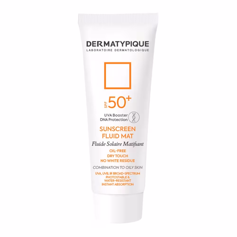 کرم ضد آفتاب فلوئید مت درماتیپیک| مناسب پوست چرب (بی رنگ) +SPF50