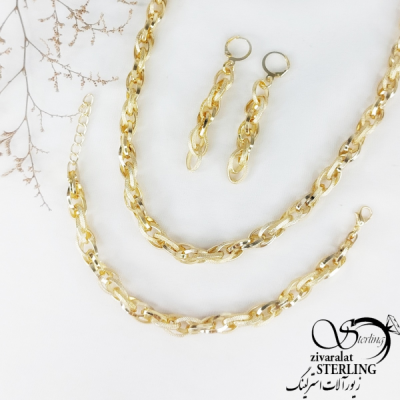 سرویس طرح طلا با روکش آب طلا کد 11642