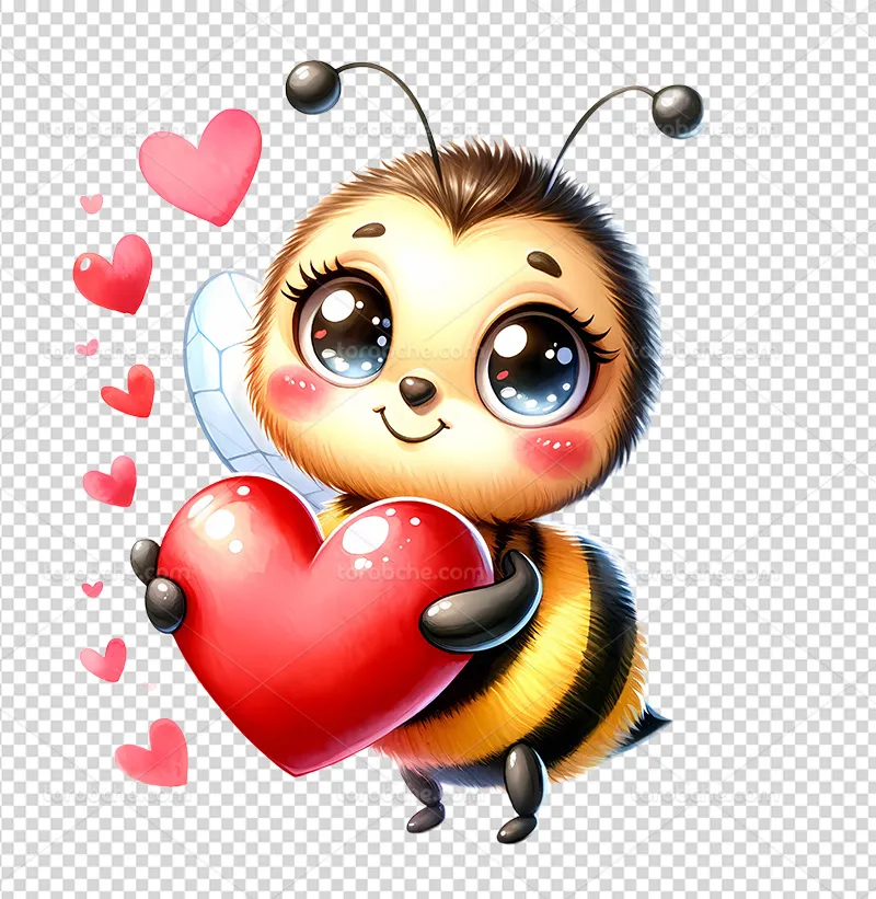 عکس PNG زنبور عسل و قلب | گرافیک با طعم تربچه