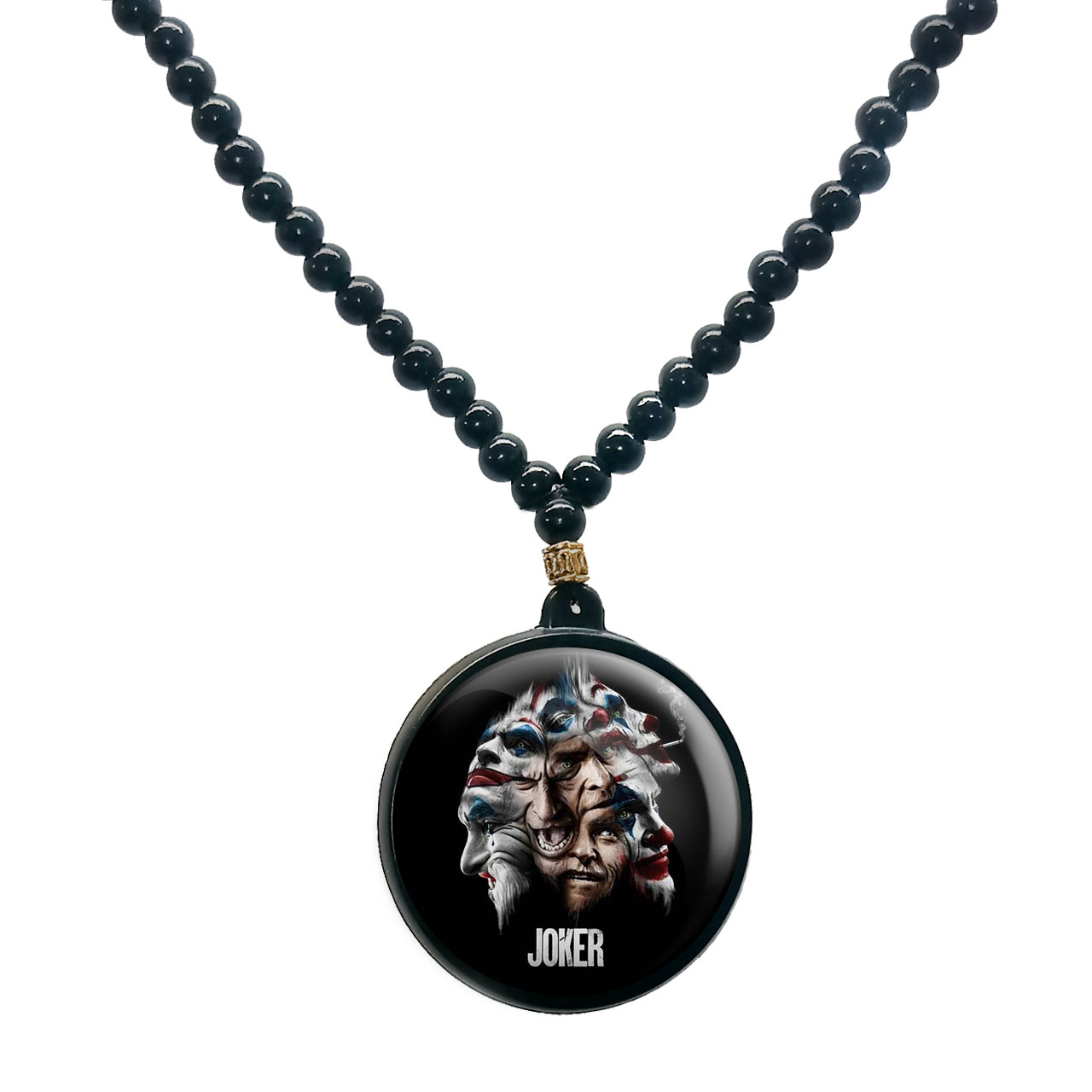 گردنبند پرمانه طرح جوکر کد pmd.6094 مدل دو طرفه