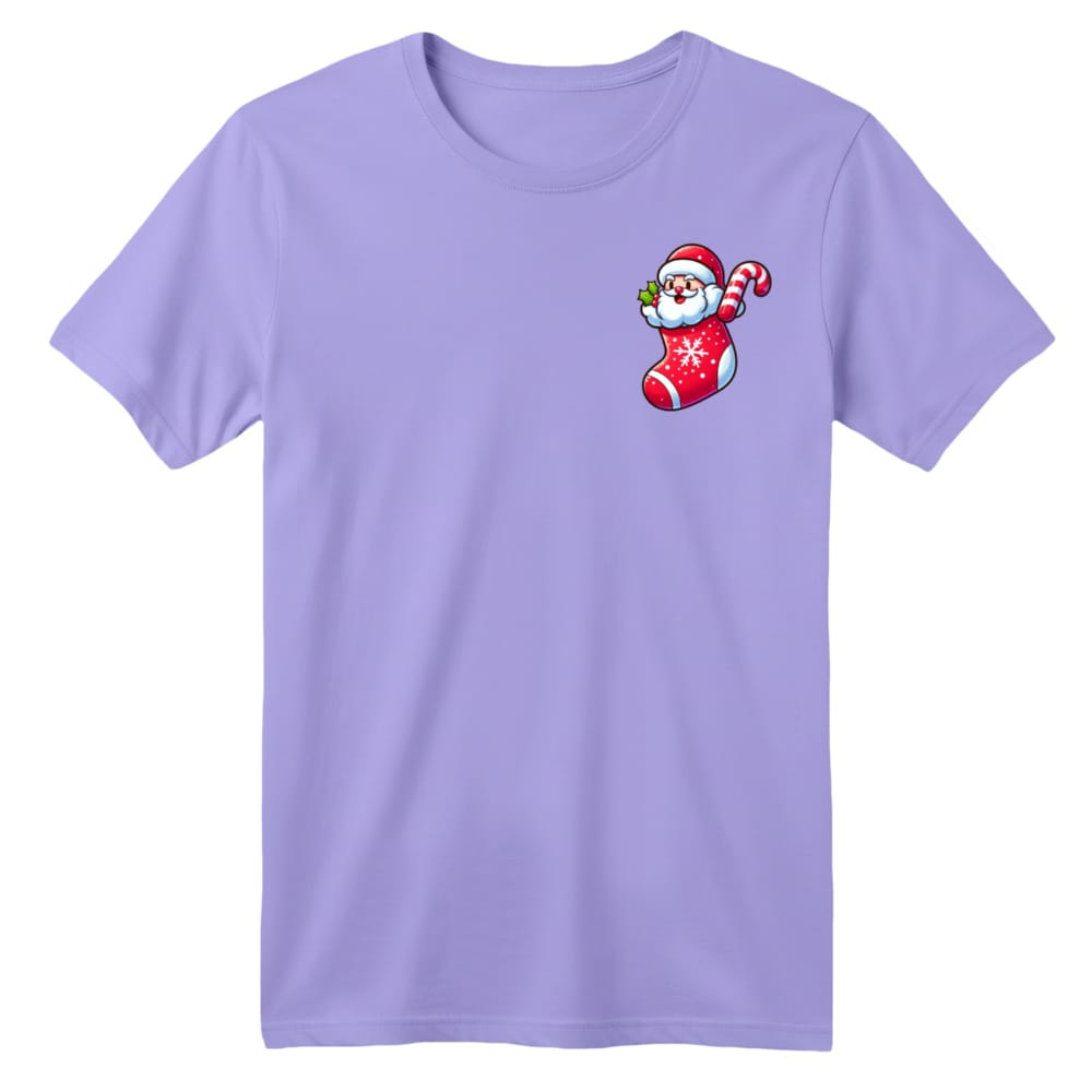 تی شرت آستین کوتاه بچگانه مدل بابانوئل کریسمس کد 25 رنگ یاسی