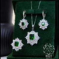 نیم ست نقره آتنا (رنگبندی) آبکاری طلا طرح 2