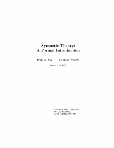 خرید و دانلود نسخه کامل کتاب Syntactic theory: a formal introduction