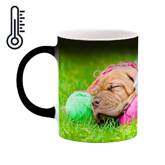 ماگ حرارتی طرح توله گربه و توله سگ  مدل mgph14140