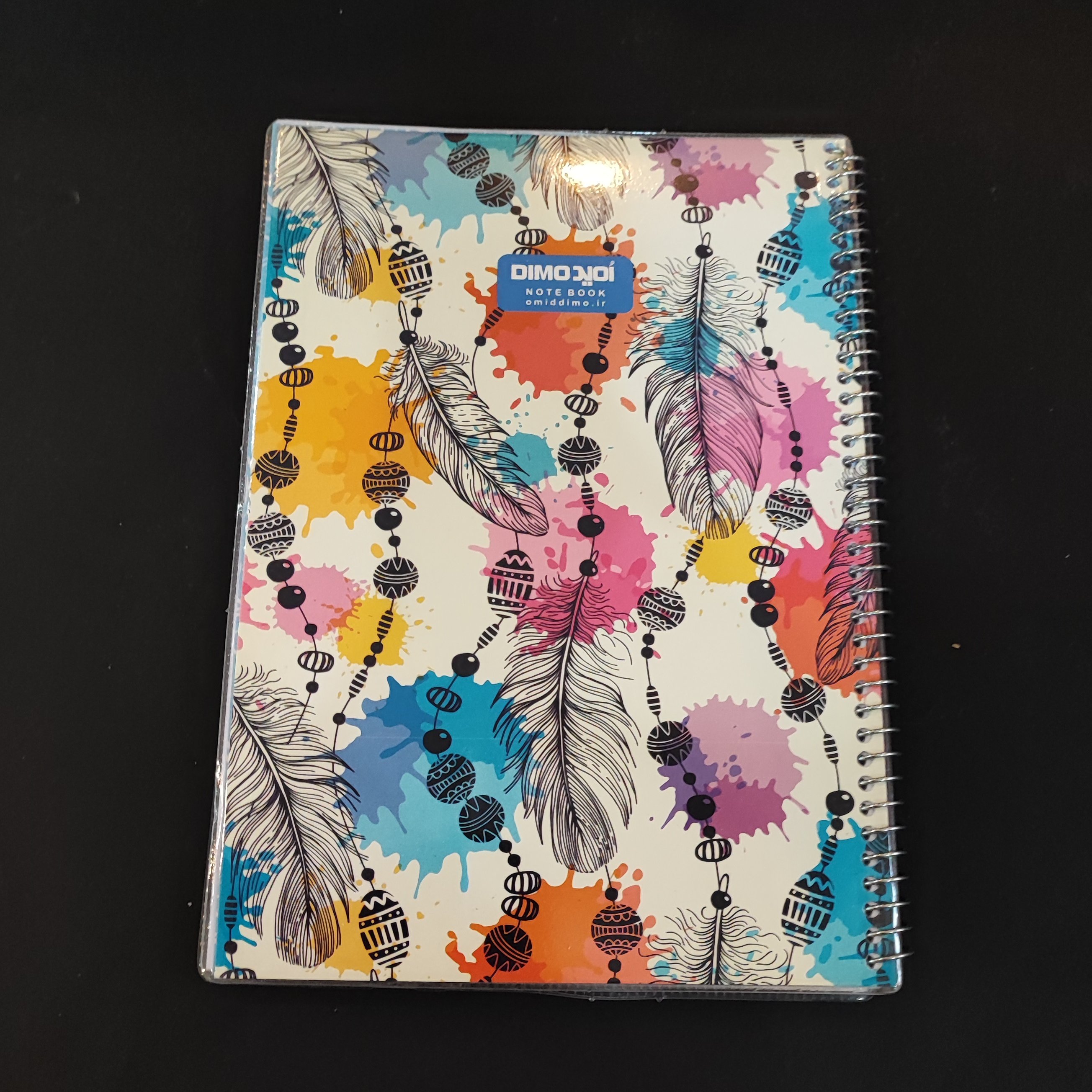 دفتر  80 برگ خط دار - مجلد سیمی امید - طرح پر 